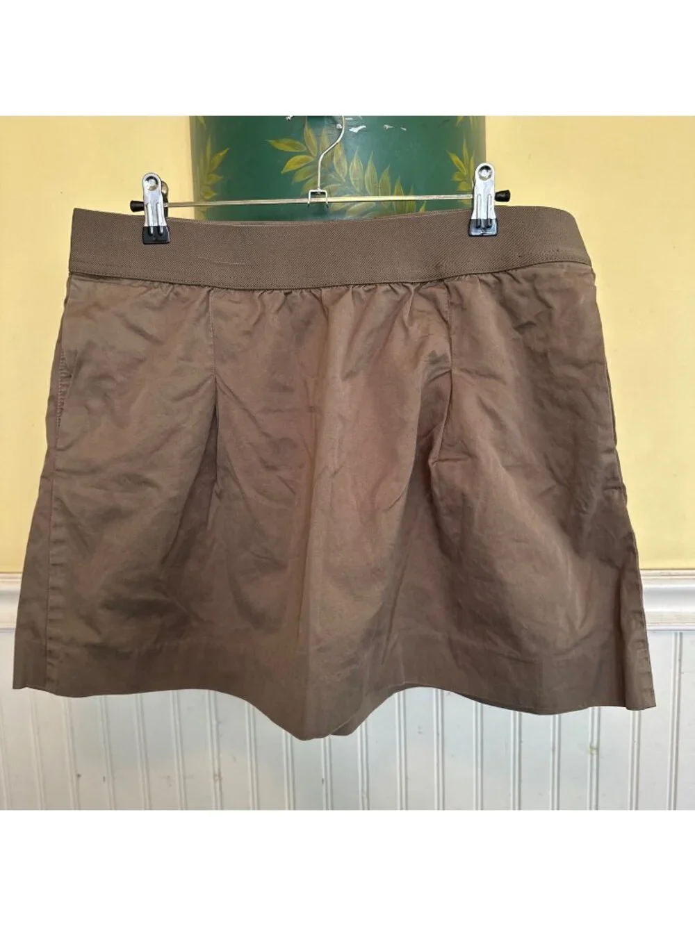 J. Crew Vintage 90s Cotton MIni Skirt Stretch Pull on with pockets  sz 10